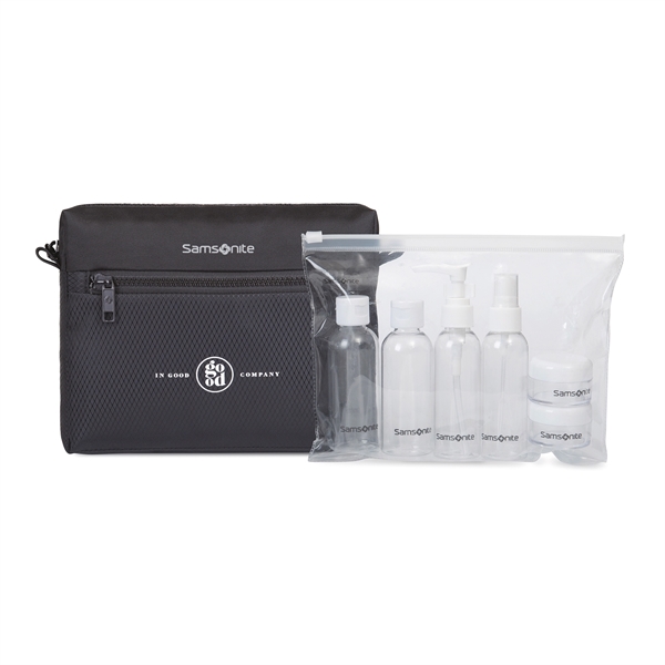 Samsonite Zippered Pouch and 6 Piece Travel Bottle Set