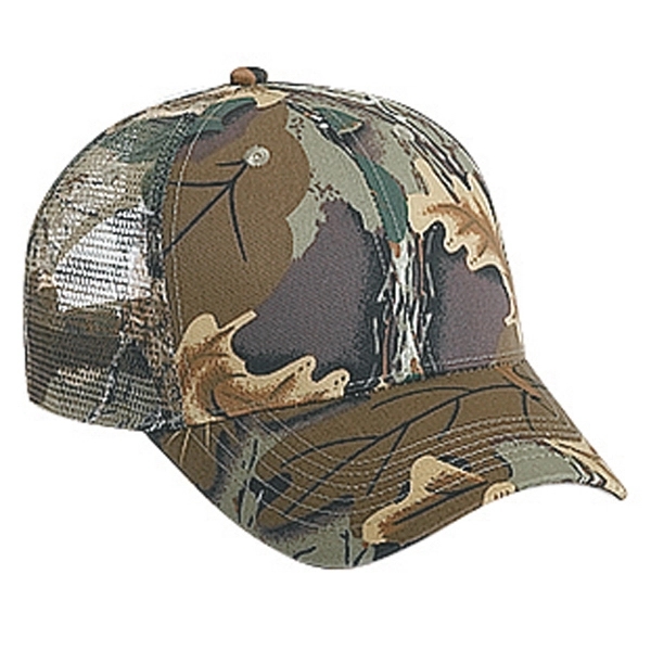 Camouflage Cotton Blend Twill 6 Panel Mesh Back Hat