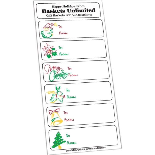 White Paper Christmas Holiday Sticker Sheet