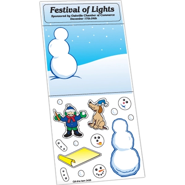 Peel N Play Christmas Holiday Sticker Sheet (Snowman Scene)