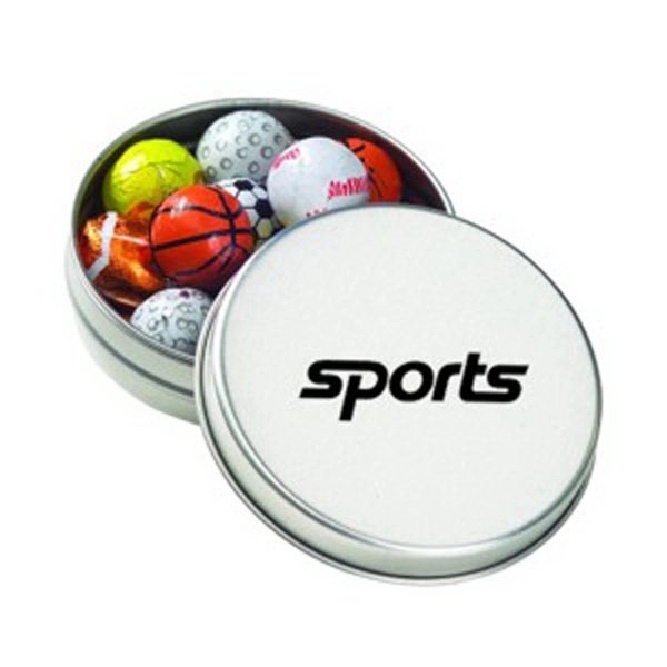 Medium Round Tin / Chocolate Sport Balls