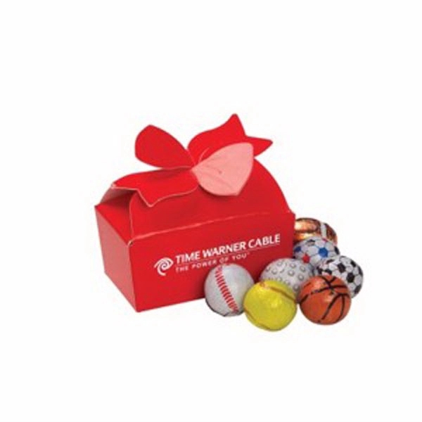 Small Bow Gift Box / Chocolate Sport Balls