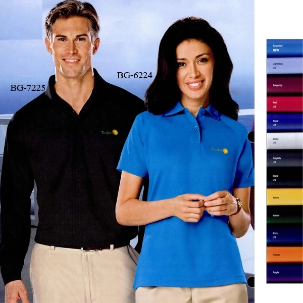 Adult Long Sleeve Snag Resistant Wicking Polo