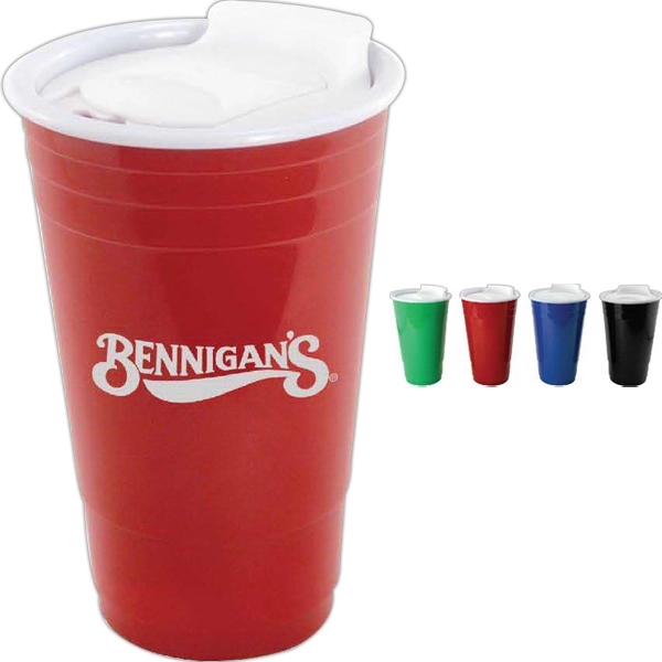16 oz Double Wall Insulated Party Cup with Slid Lid