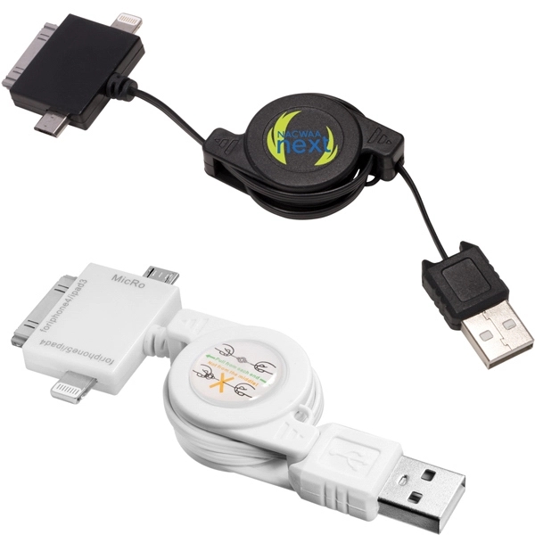 3-in-1 USB Retracting Adapter Cable