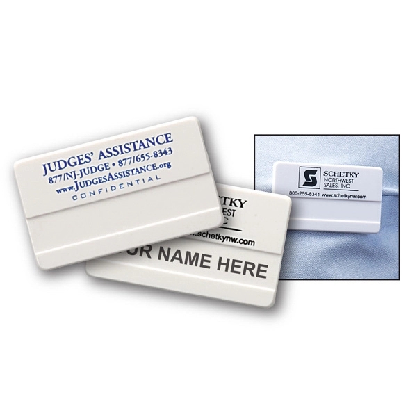 Large Plastic Name Badge with Safety Pin - Image 1