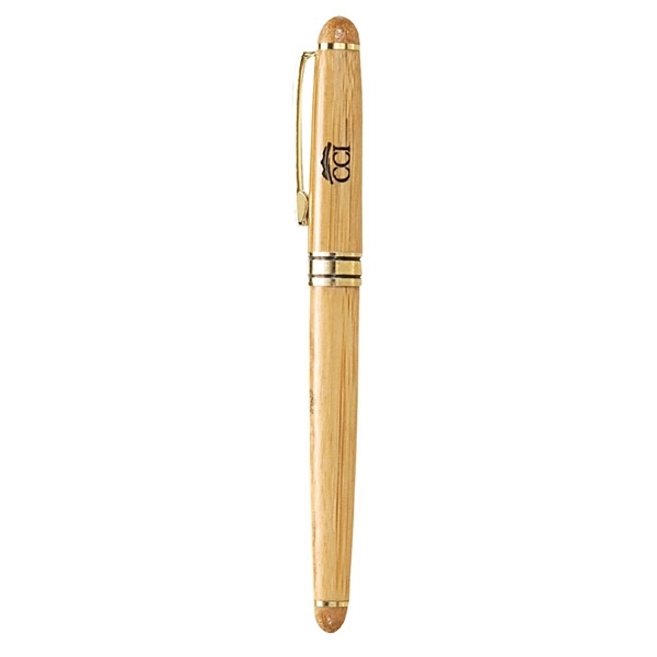 The Milano Blanc Bamboo Rollerball Pen - Image 1