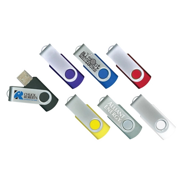 Steel Swiveling USB Flash Drive (1GB - 32GB+) - Image 1