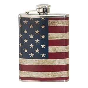 4 oz. Slim Stainless Steel Hip Flask w/Full Wrap 4 Color