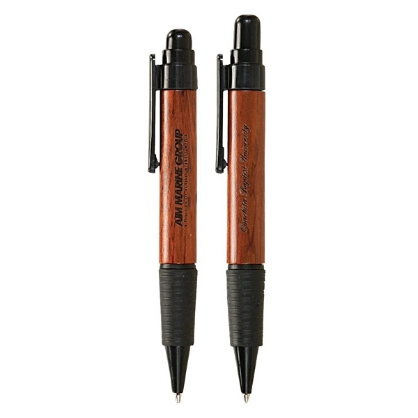 Wood Ballpoint Pen With Rubber Grip