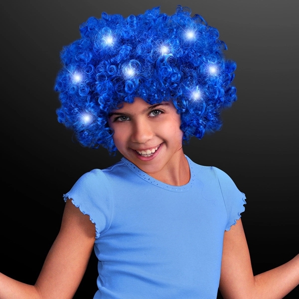 Light Up Afro Wig with Flashing LEDs - Image 2