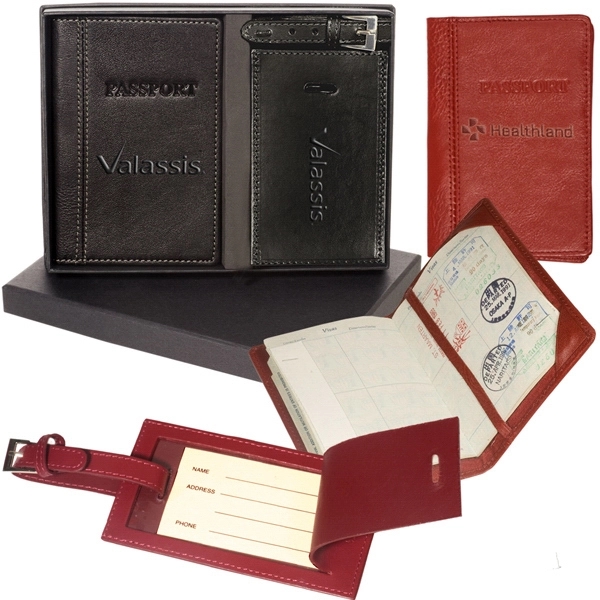 Leeman New York Peconic Passport and Luggage Tag Set