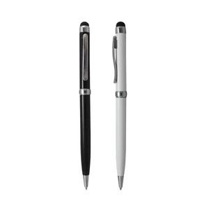 Classic twist-action metal ballpoint pen with stylus