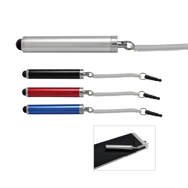 Aluminum Barrel Stylus with Stretchable String