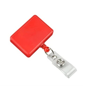 Rectangle Badge Reel with Clear Vinyl Strap