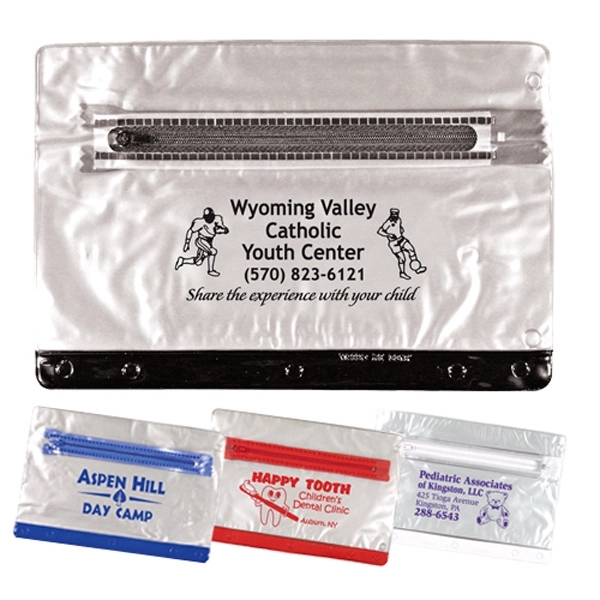 Clear Vinyl Zippered Pack with Colored Trim