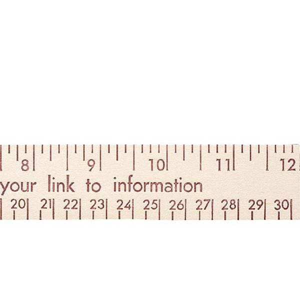 12&quot; Natural Finish Wood Ruler - English and Metric Scale