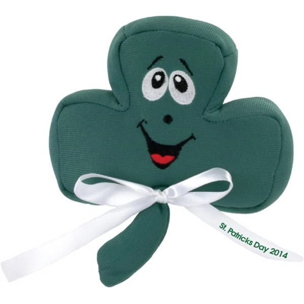 5" Shamrock with Ribbon and One Color Imprint - Image 1