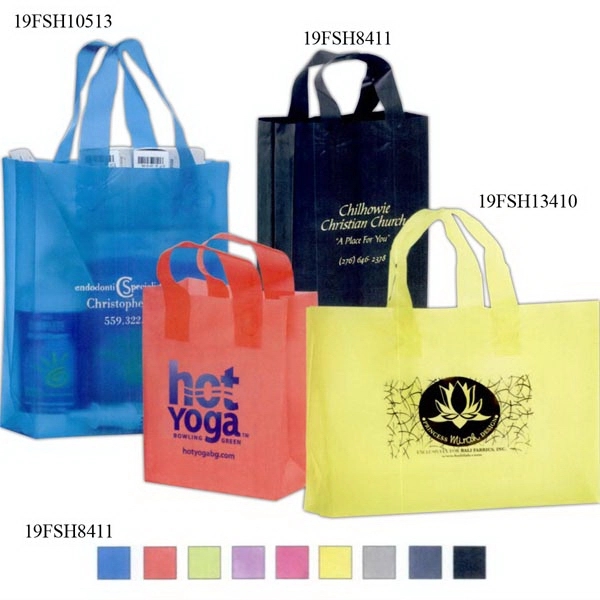 Color Frosted Soft Loop Shopper Bag with Insert - Foil Stamp