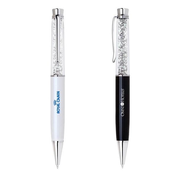 Metal Twist Action Ballpoint Pen with Crystal - Image 1