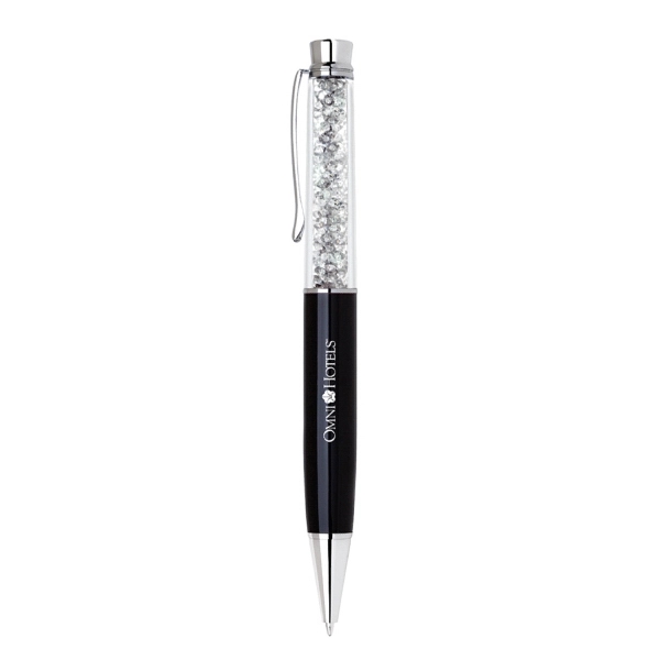Metal Twist Action Ballpoint Pen with Crystal - Image 2
