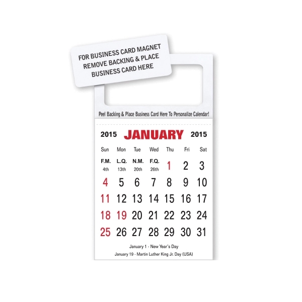 Business Card Magnet Calendar