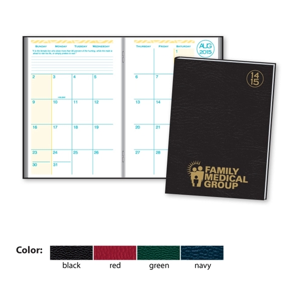 Academic Desk Monthly Planner with Morocco Cover