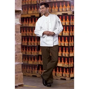Classic Knot Chef Coat with Mesh - White
