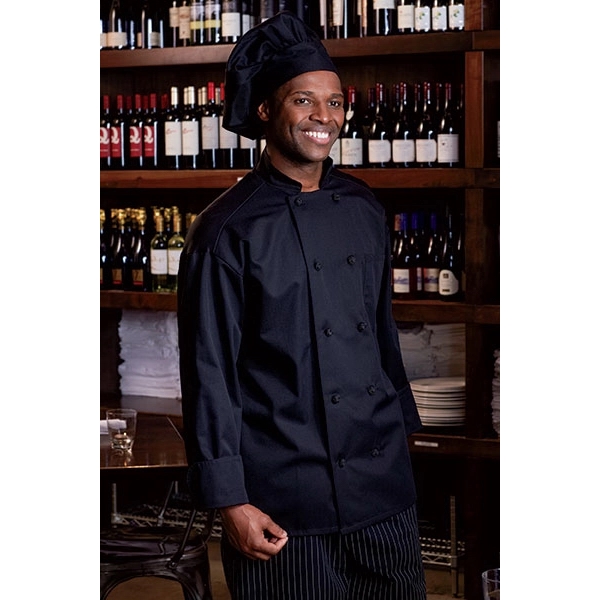 Classic Knot Chef Coat with Mesh - Black - Image 1