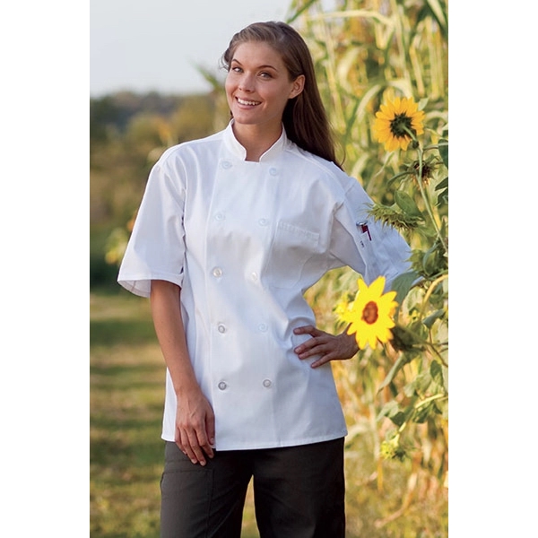 Moisture Control Short Sleeve Chef Coat - White - Image 2