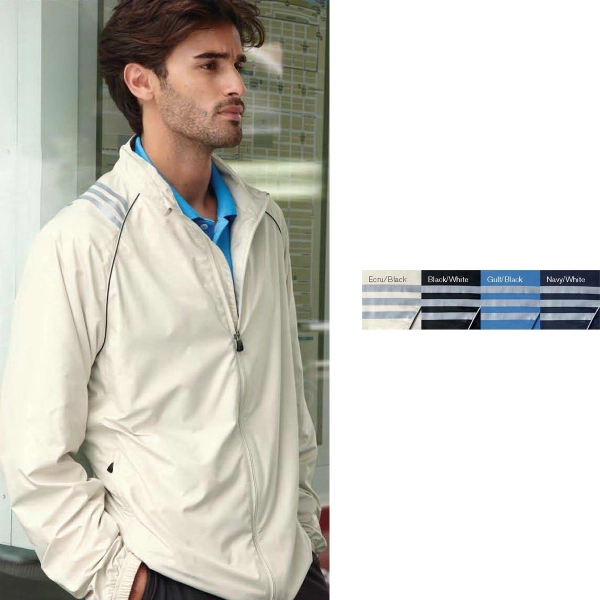 Adidas Climaproof (R) Wind Three-Stripe Full-Zip Jacket