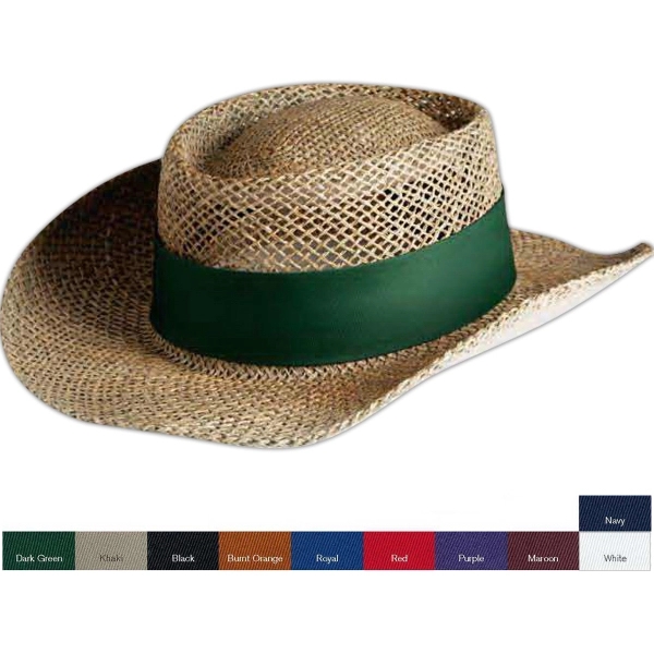 Outdoor Cap Lined Gambler Straw Hat