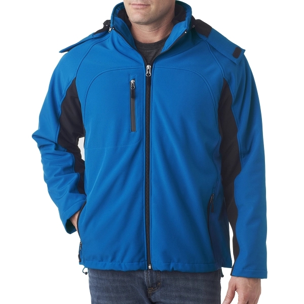Adult Color Block 3-in-1 Systems Hooded Soft Shell Jacket