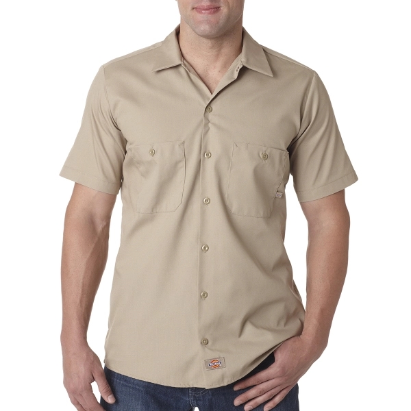 Dickies Men&apos;s Short-Sleeve Industrial Poplin Work Shirt