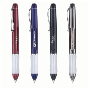 Metal Twist Action Ballpoint Pen with Rotating Dual Logo