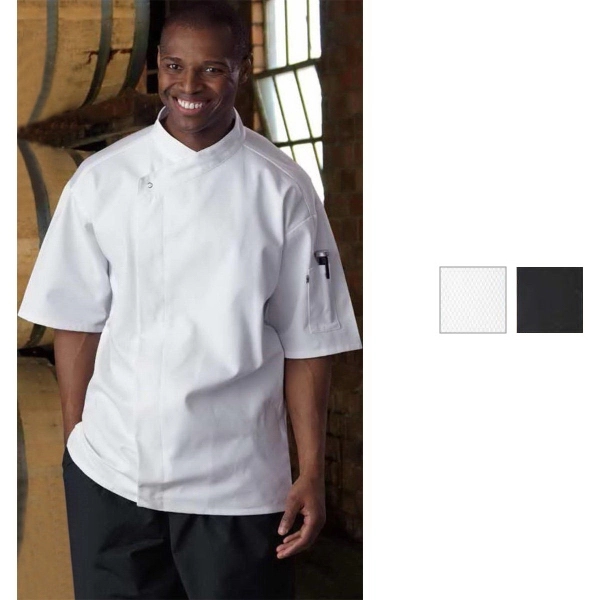 Short Sleeve Tunic Chef Coat - Black