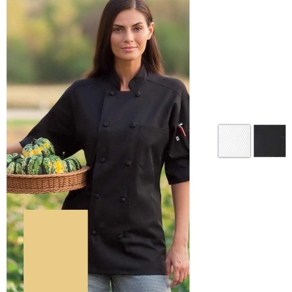 Antigua Short Sleeve Chef Coat - White