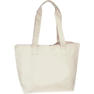 Cotton Canvas Zippered Tote Bag