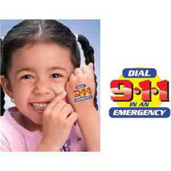 Dial 9-1-1 In An Emergency Temporary Tattoo