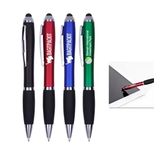 Twist action plastic stylus pen with full color process