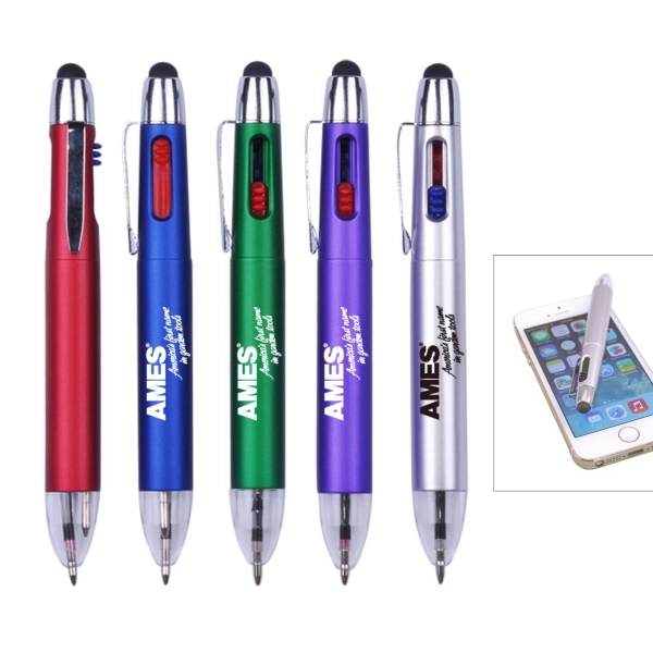 2 Writing color Ballpoint Stylus Pen with full color process