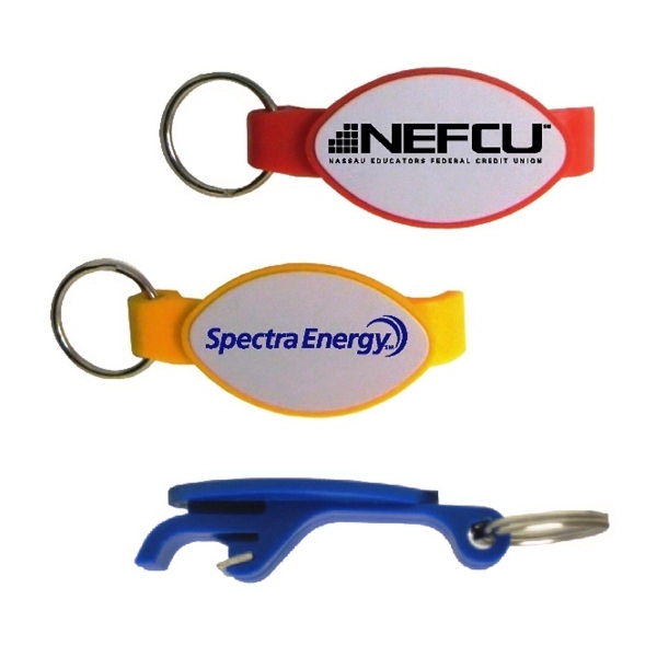 Oval Bottle opener with key chain