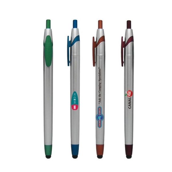 Stylus Click Ballpoint Pen with full color process - Image 1