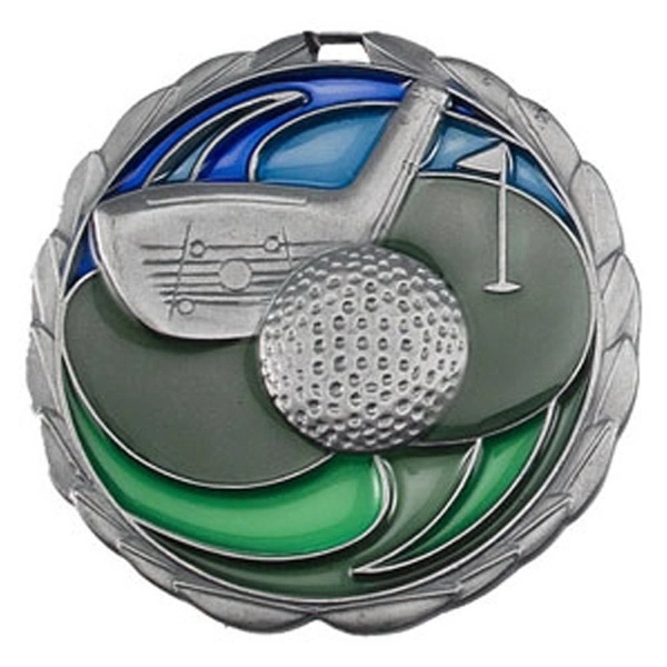 2 1/2" Golf Color Epoxy Medallion - Image 1