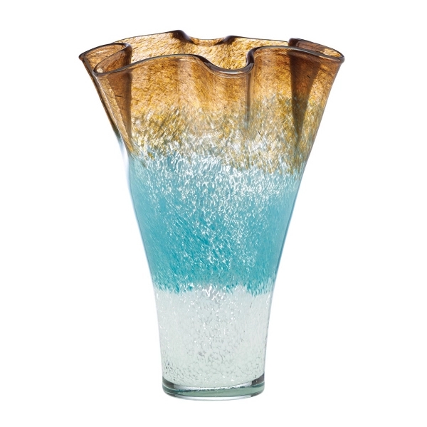 Lenox 12&quot; Seaview Ombre Centerpiece Ruffle Vase