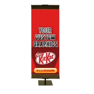 Banner Stand Small w/ Square Base-Single Sided 12"x42"