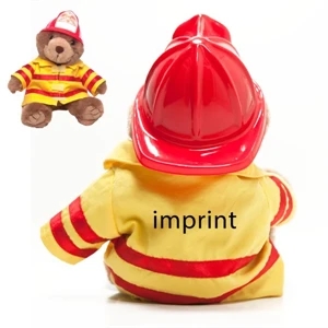 8" Fireman Bear with one color imprint