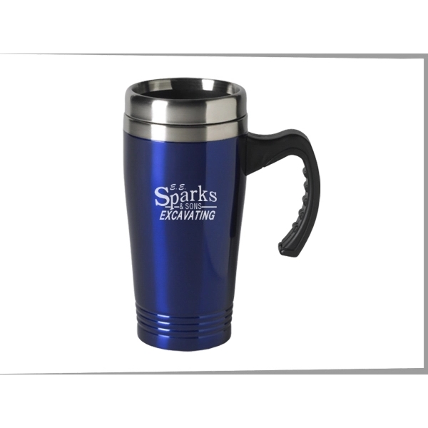 16 oz Stainless Steel Colored Tumbler w/ Handle - Image 4