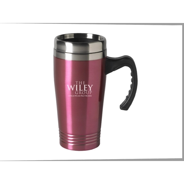 16 oz Stainless Steel Colored Tumbler w/ Handle - Image 9