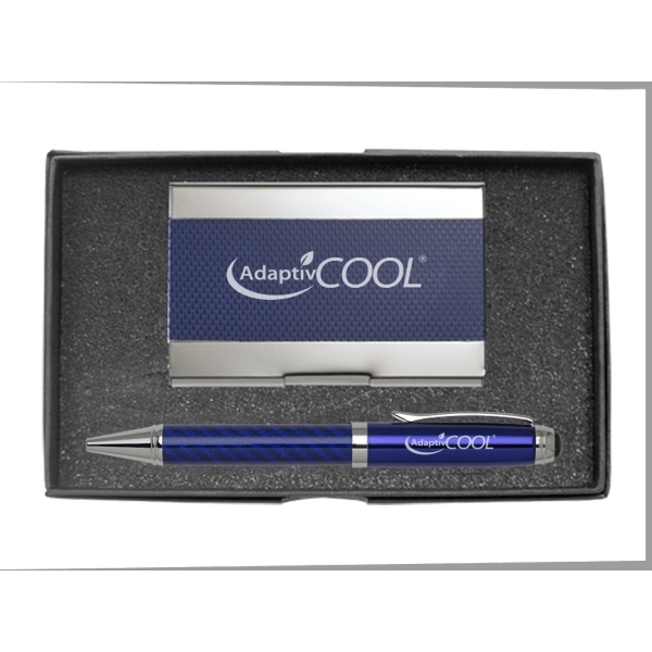 Carbon Fiber Ballpoint Pen and Business Cardholder Set - Image 4